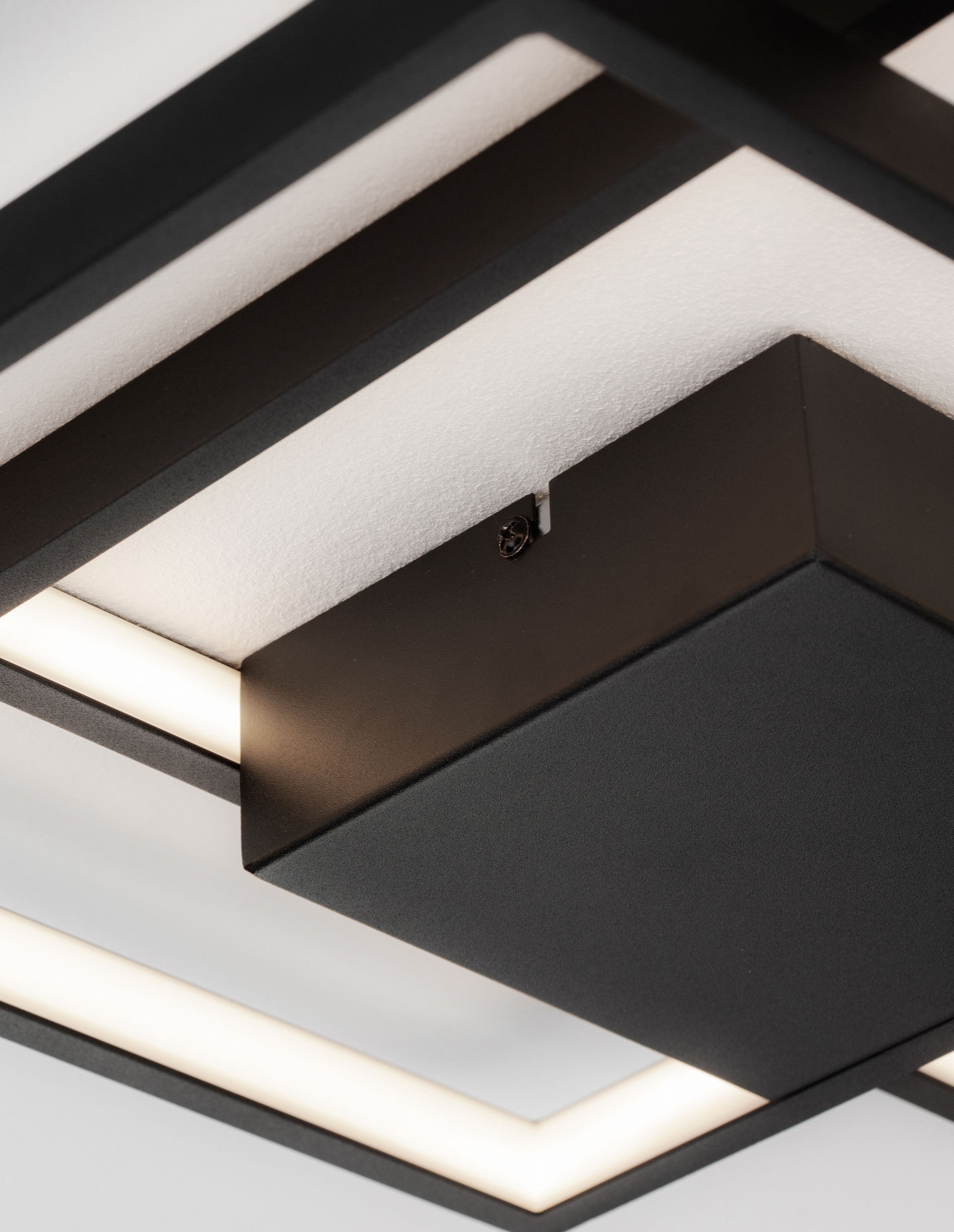 Висящо осветително тяло (пендел) PORTO 30W LED Пясъчно черен стомана, алуминий и акрил L42.5 W42.5 H6см Триак димируем
