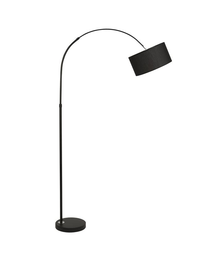 Висящо осветително тяло (пендел) SAMA LED E27 12W Черен текстилен абажур и черен алуминий L90 H180см