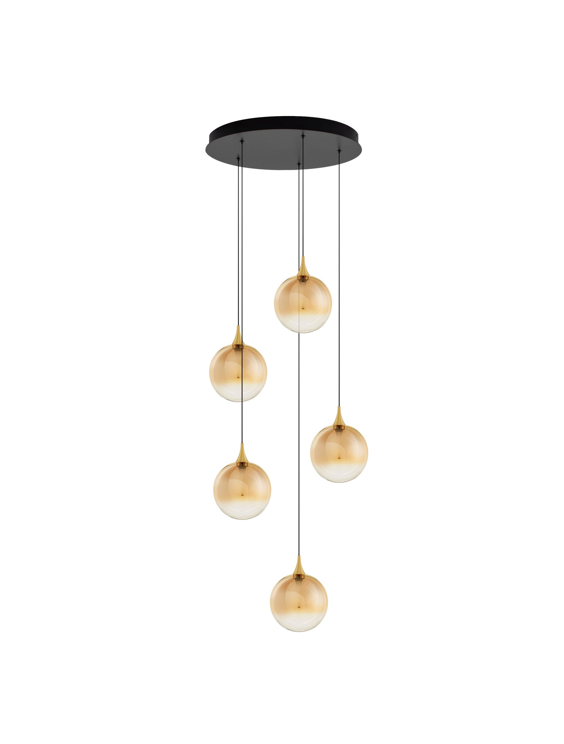 Подов лампион ORENDA 20W Dimmable Gradient Шагреново стъкло Месинг Злато/Мат черен - alternate view