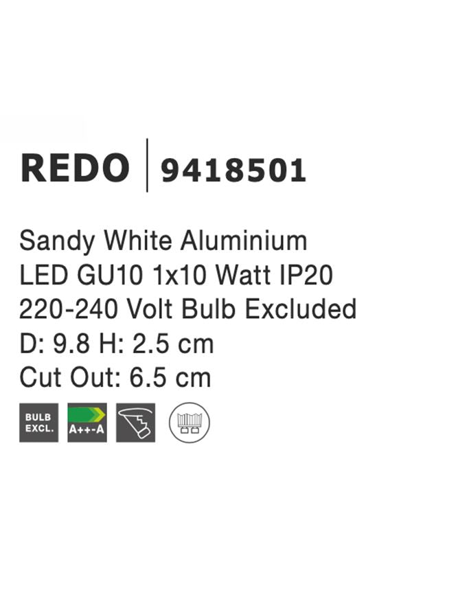 Техническо осветление REDO 50W Пясъчно бял алуминий MR16 12V
