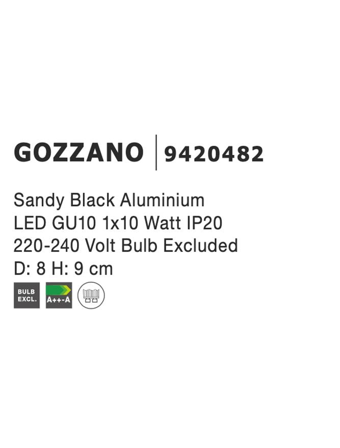 Техническо осветление GOZZANO 35W MR16 GU10 Пясъчно черен алуминий