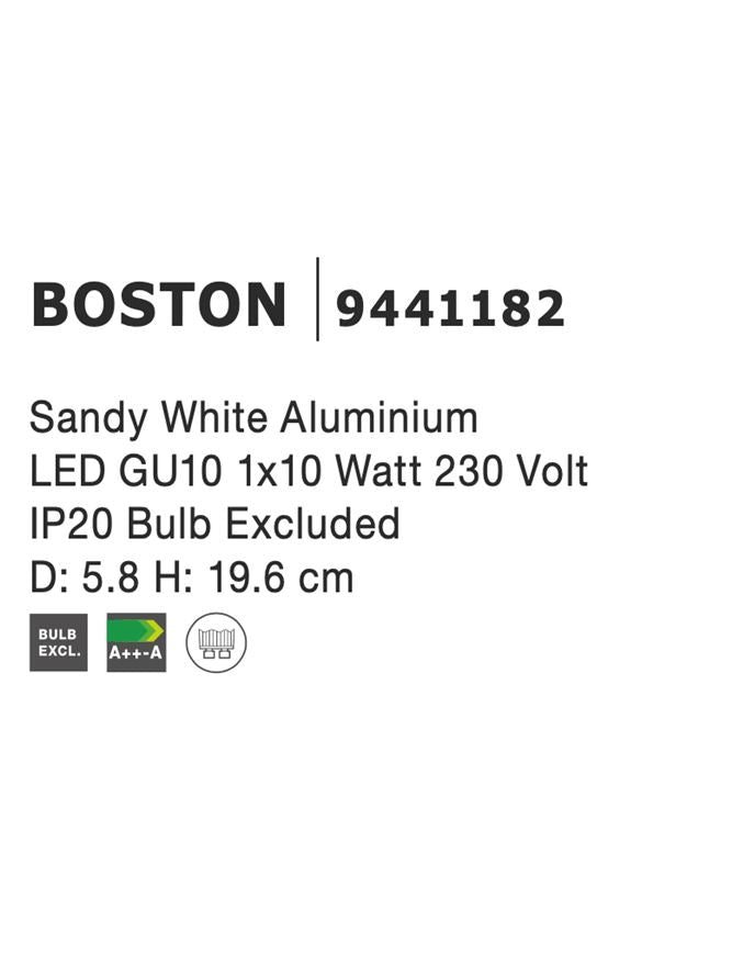 Техническо осветление BOSTON LED GU10 13W Матово бял ⌀5.8 H19.6см