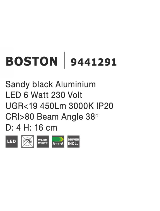 Техническо осветление BOSTON 6W Матово черен алуминий