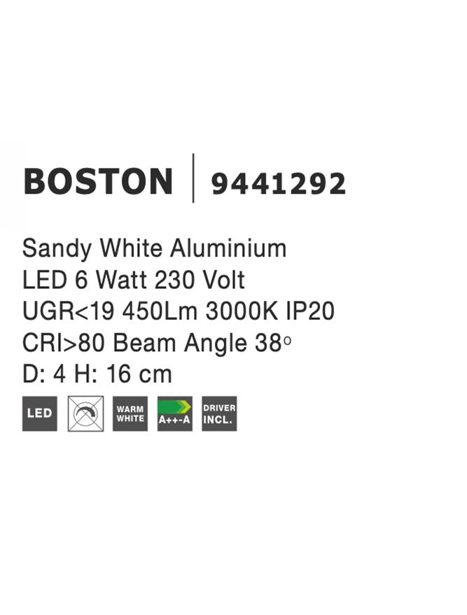Техническо осветление BOSTON 6W Матово бял алуминий