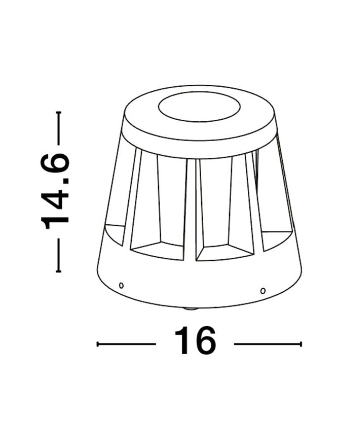 Външен аплик STARK LED 8W Тъмен антрацит алуминий и матиран акрил ⌀16 H14.6см IP65