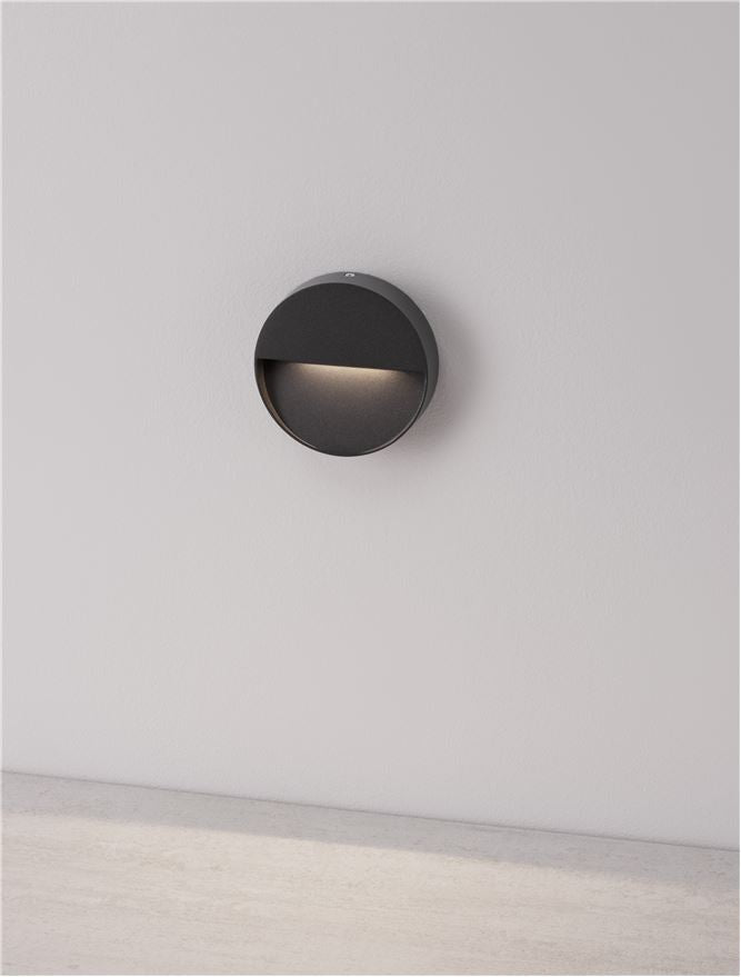 Външен аплик ARNE 1.5W LED Тъмен антрацит леят алуминий и прозрачен акрил IP54 ⌀12