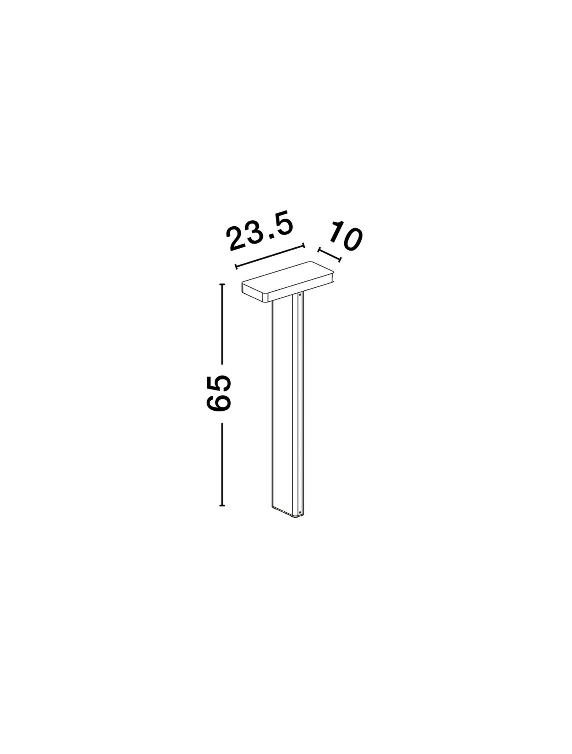 Външен пендел POET LED 16W Тъмен антрацит леят алуминий и прозрачно стъкло L23.5 W10 H65см IP65