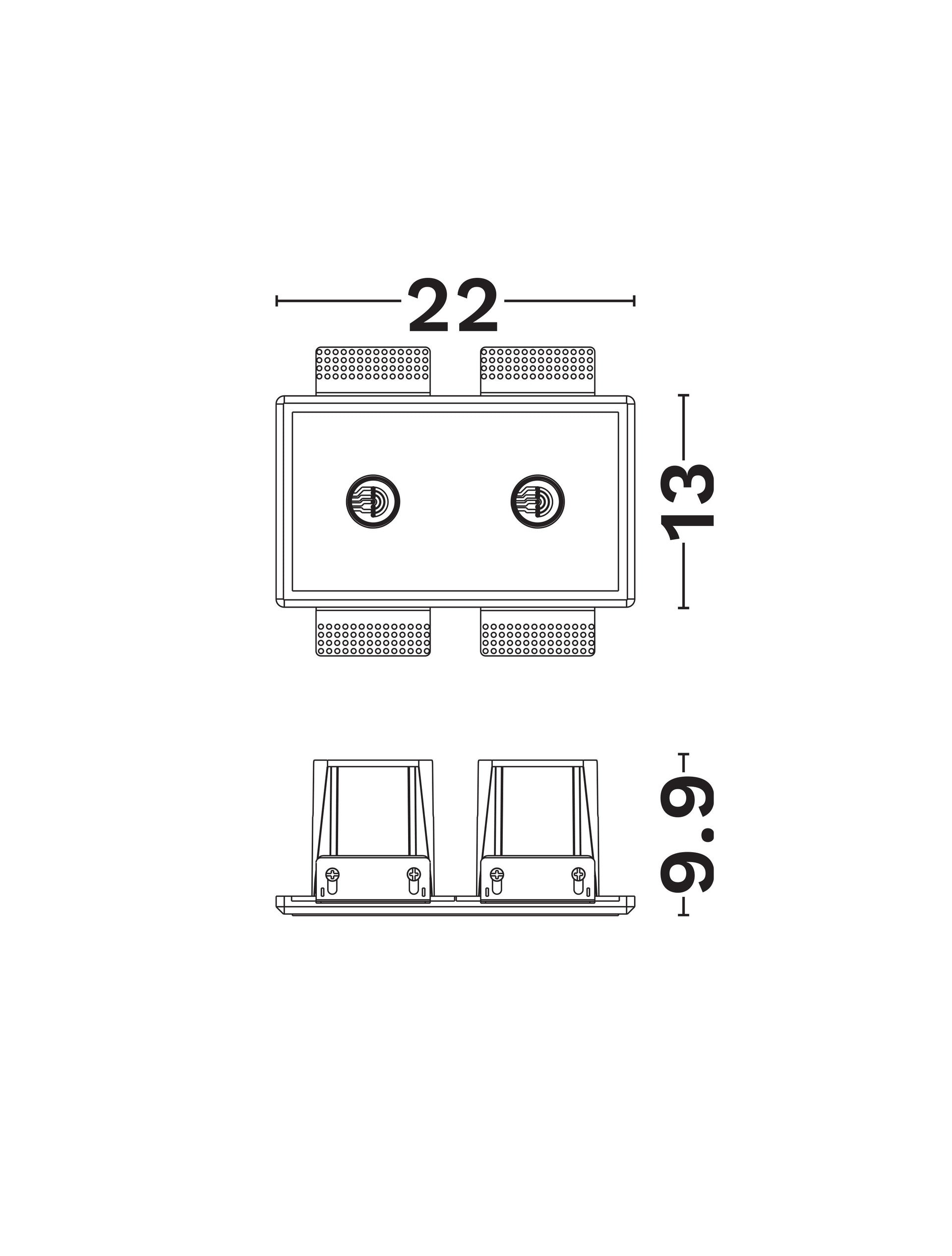 Техническо осветление IMAGINE бял гипсов корпус алуминий PC IP20 L220 H120 W99мм