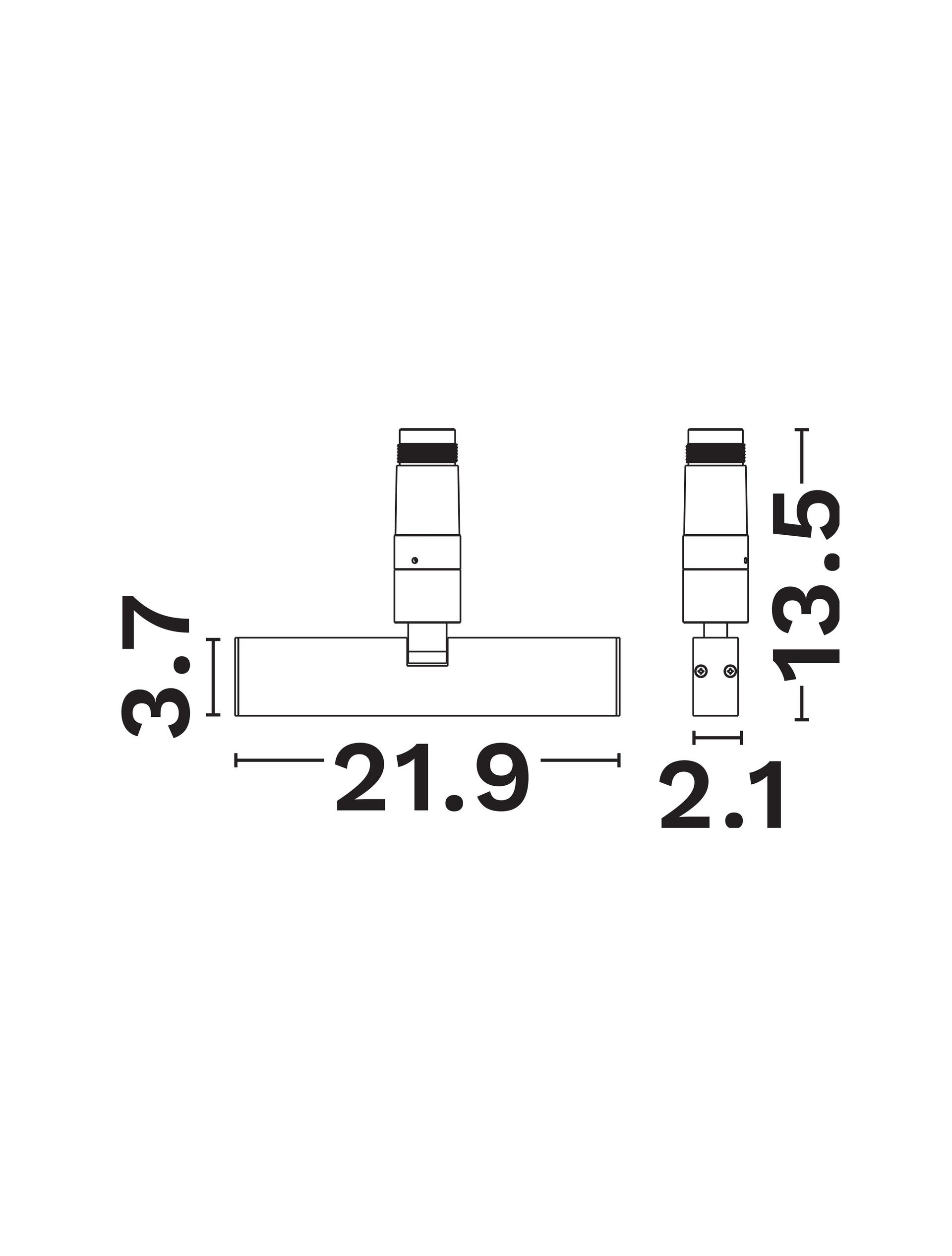 Магнитен спот 48V IMAGINE черен алуминий Adjust Line LED 12W 3000K 48V L219 W31 H135мм