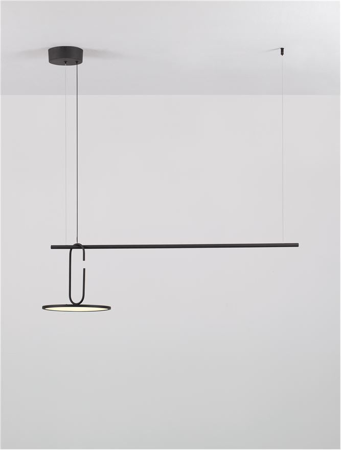 Висящо осветително тяло (пендел) OPI LED 22W Пясъчно черен L100 W30 H180см
