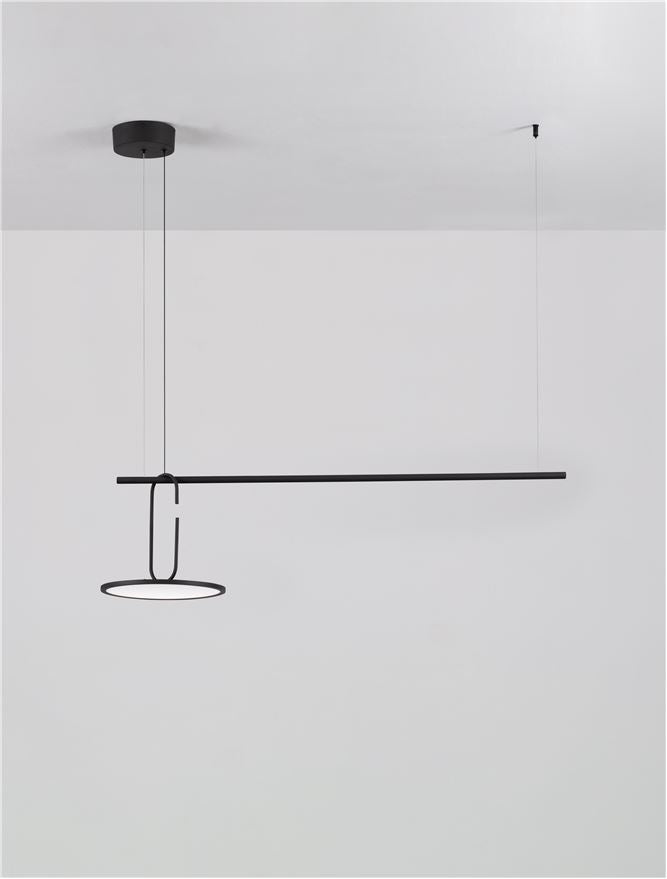 Висящо осветително тяло (пендел) OPI LED 22W Пясъчно черен L100 W30 H180см