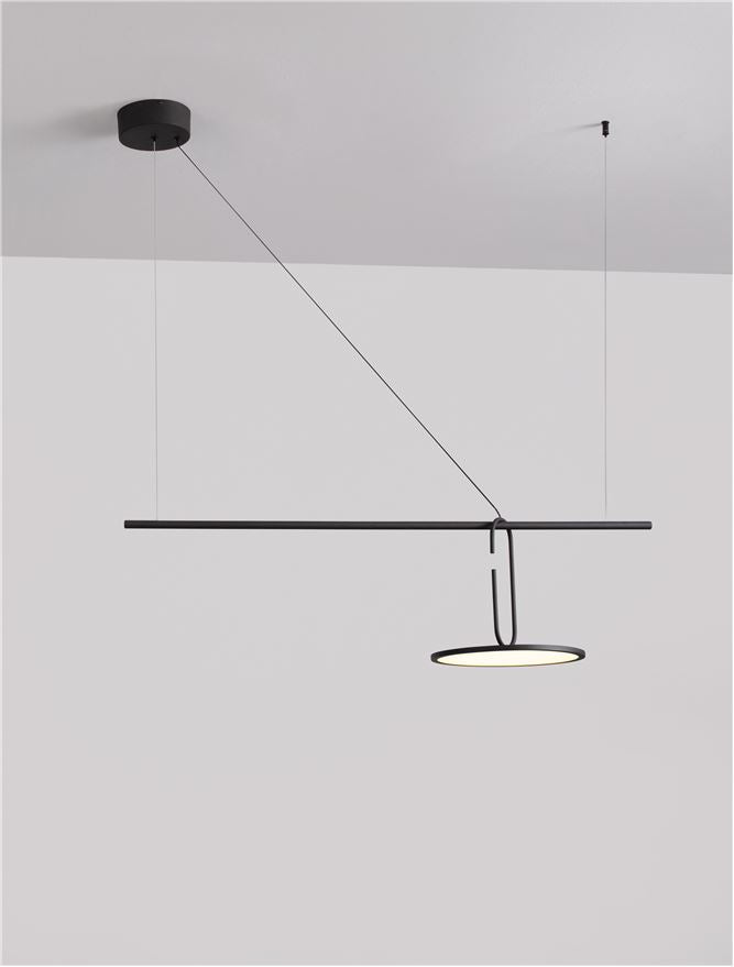 Висящо осветително тяло (пендел) OPI LED 22W Пясъчно черен L100 W30 H180см