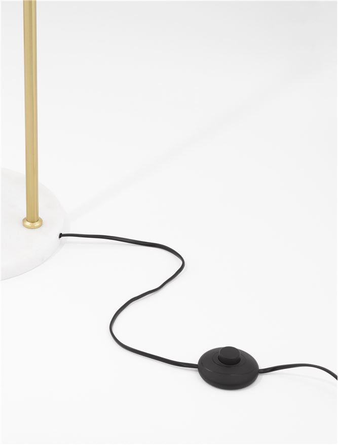 Висящо осветително тяло (пендел) SWAY 12W LED E27 Златист месинг и бял мрамор ⌀25 W35 H175см