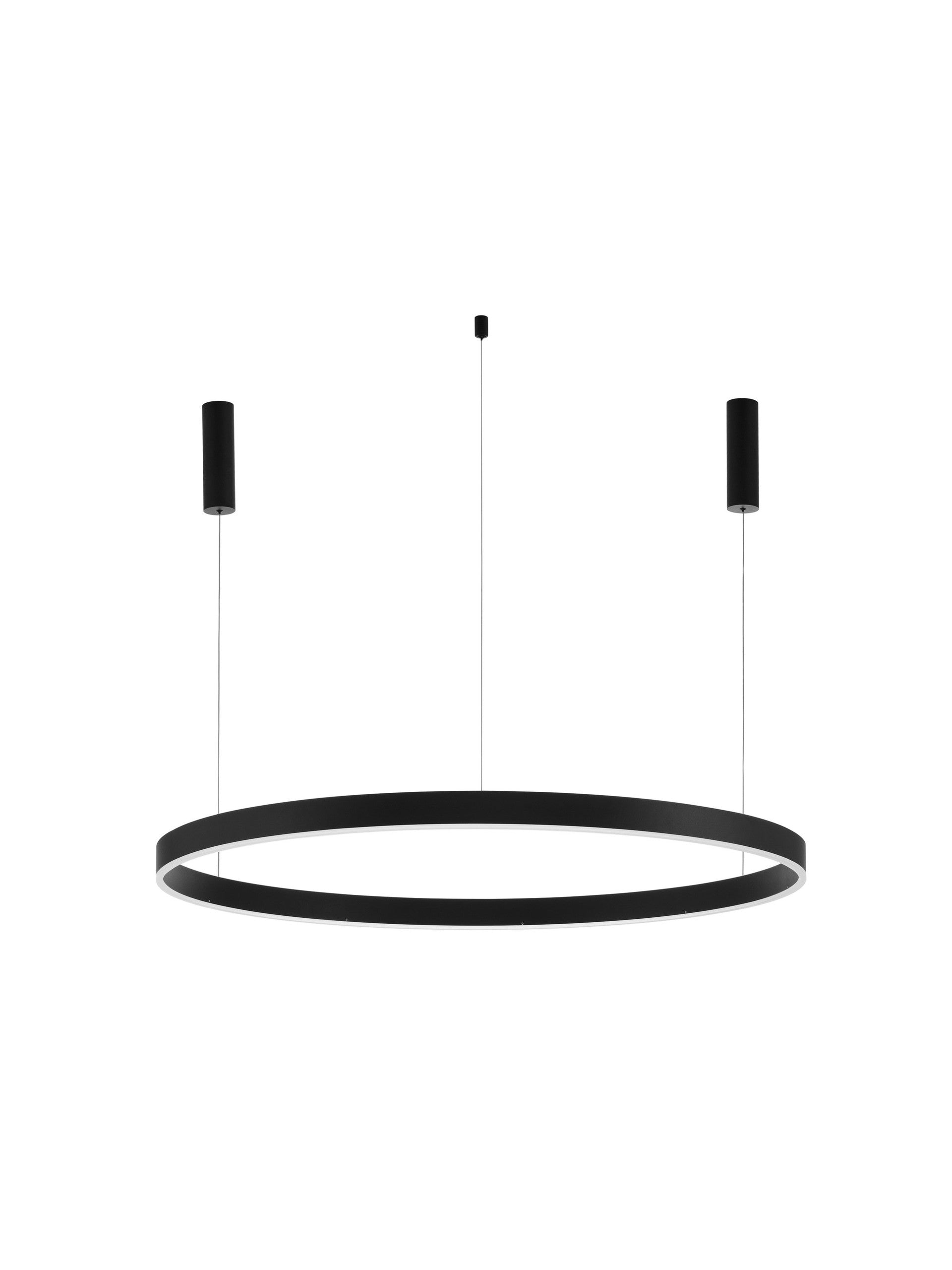 Висящо осветително тяло (пендел) MOTIF LED 72W 230V Триак димируем Пясъчно черен алуминий и акрил Регулируема височина ⌀120 H250см