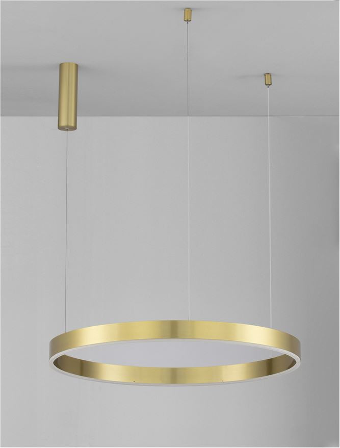 Висящо осветително тяло (пендел) MOTIF 50W LED 2700-6000K Златист месинг алуминий акрил