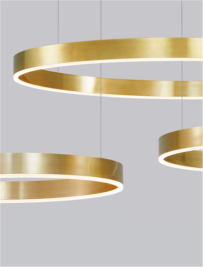 Висящо осветително тяло (пендел) MOTIF 60W LED 2700-6000K Златист месинг алуминий акрил Регулируема височина