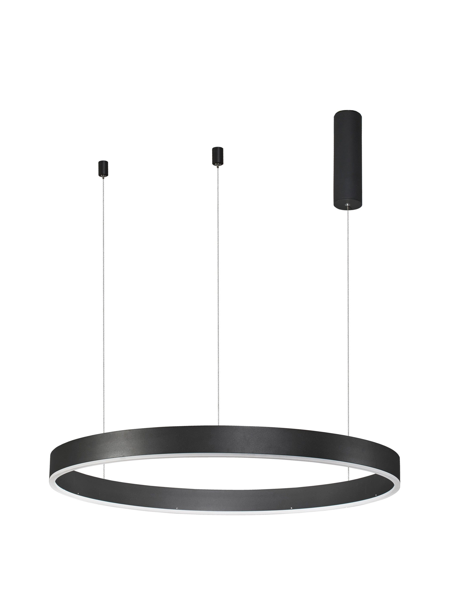Висящо осветително тяло (пендел) MOTIF LED 50W 230V Променлив CCT Пясъчно черен алуминий и акрил ⌀80 H200см