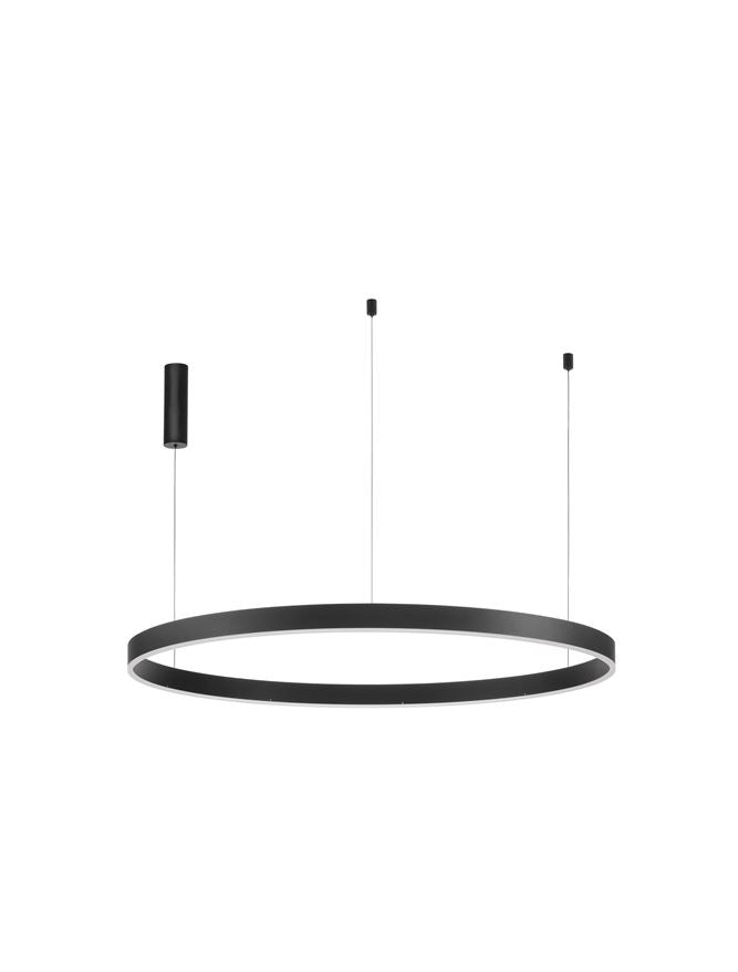 Висящо осветително тяло (пендел) MOTIF LED 72W 230V Променлив CCT Пясъчно черен алуминий и акрил Регулируема височина ⌀120 H250см