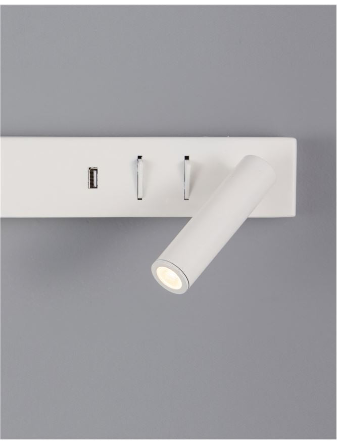 Висящо осветително тяло (пендел) VIDA 5W Пясъчно бял метал с USB и регулируем