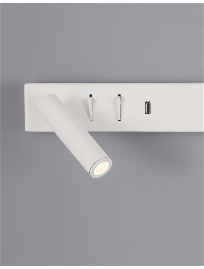 Висящо осветително тяло (пендел) VIDA 5W Пясъчно бял метал с USB и регулируем