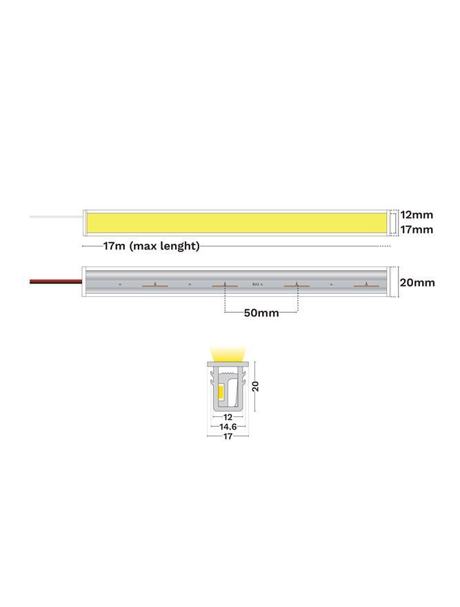 LED лента GOMU 1220 AGILE 10W 3000K DC24V IP44