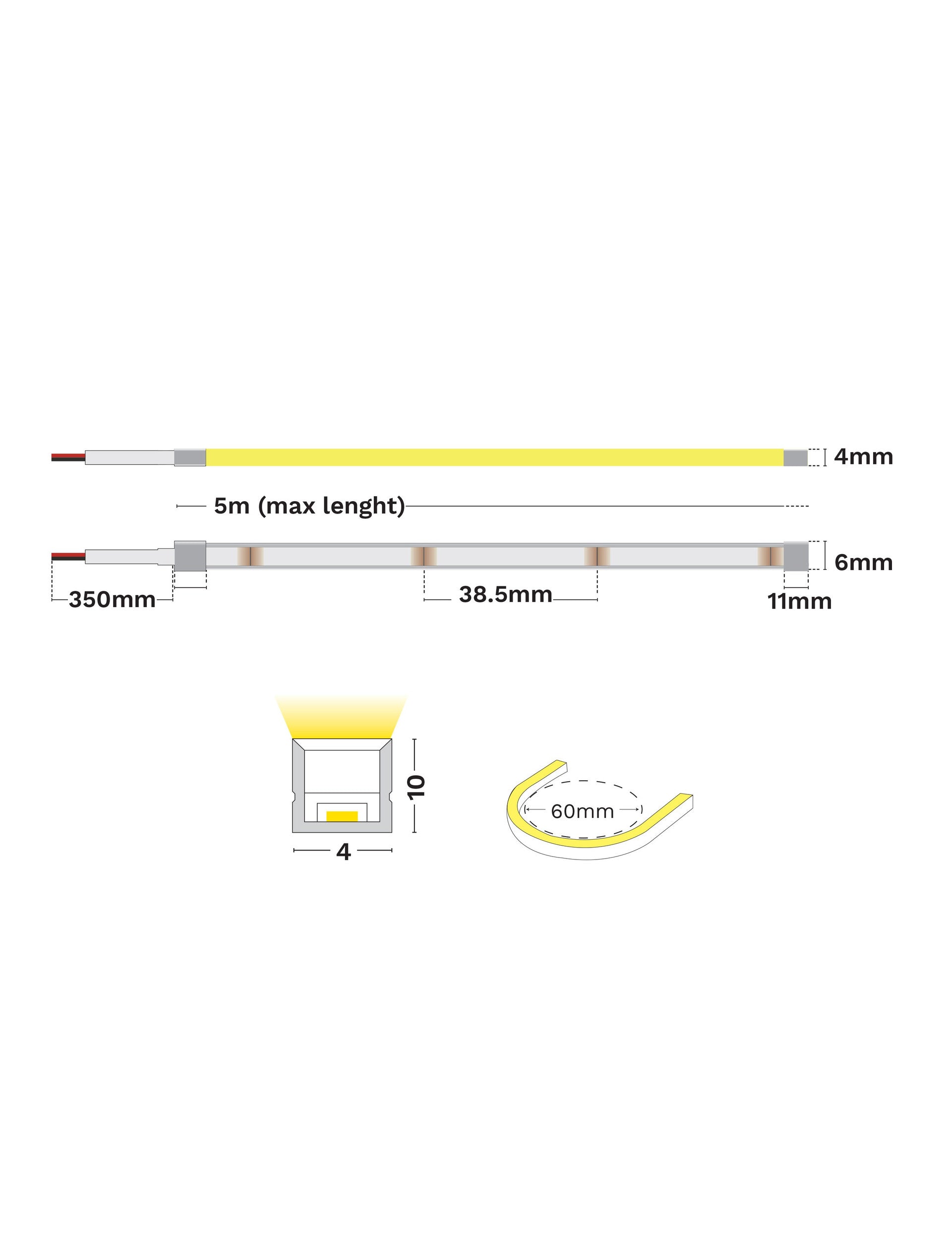 LED лента KEMA 0410 10W 4000K DC24V IP67