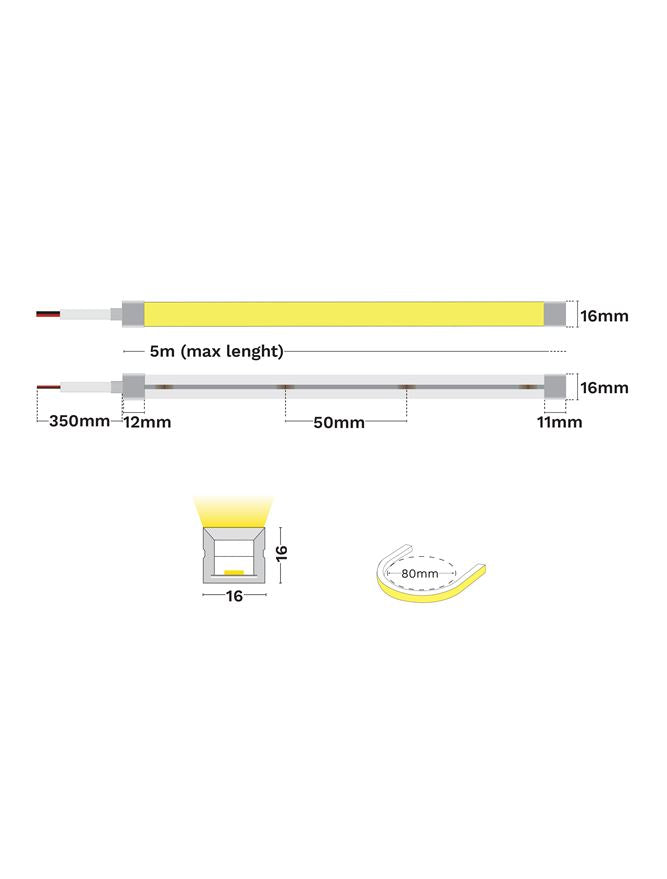 LED лента KEMA 1616 PROTECTION 14W/m 3000K IP68