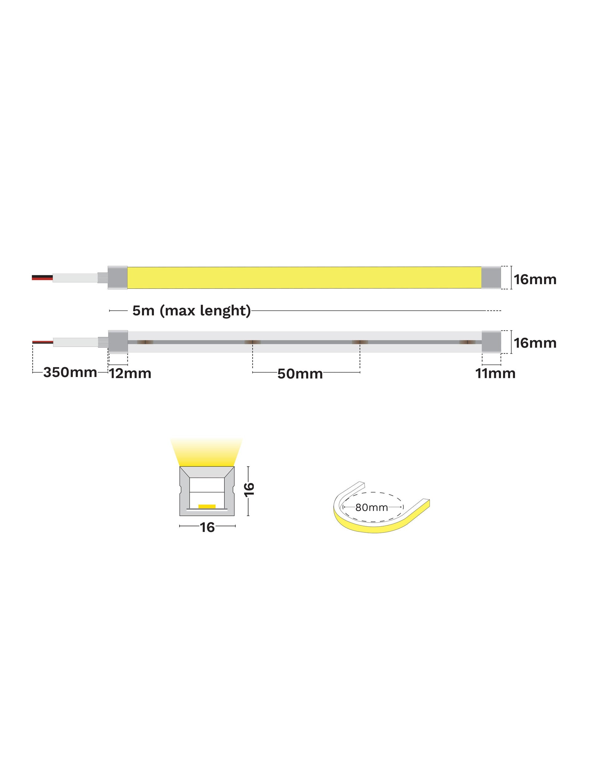 LED лента KEMA 1616 PROTECTION 14W/m 4000K IP68