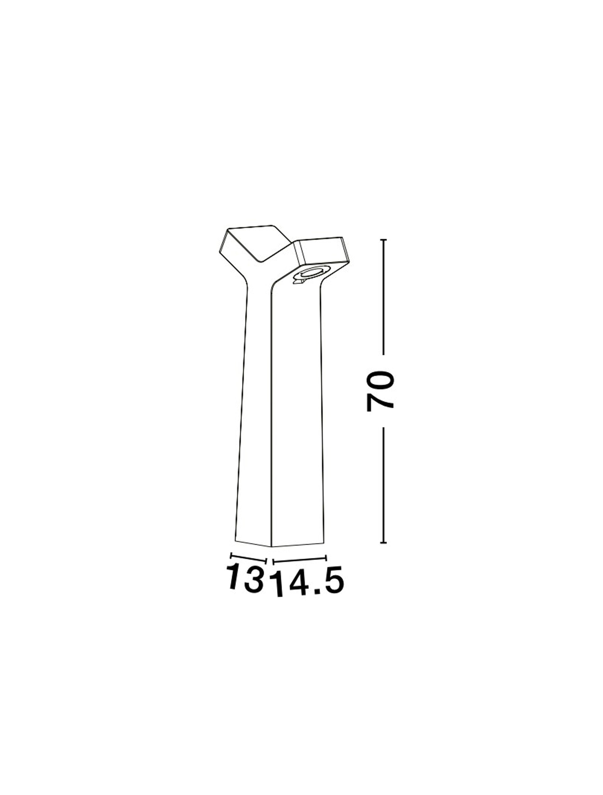 Външно осветление за стена ARAN 2x5W 3000K Сиво Бетон Стъкло IP65 Д13 Ш14.5 В70см