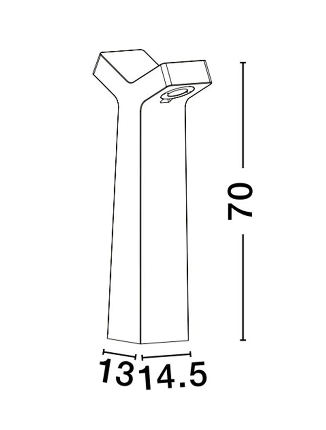 Външен аплик ARAN 2x5W 3000K Сив бетон стъкло IP65 L13 W14.5 H70см