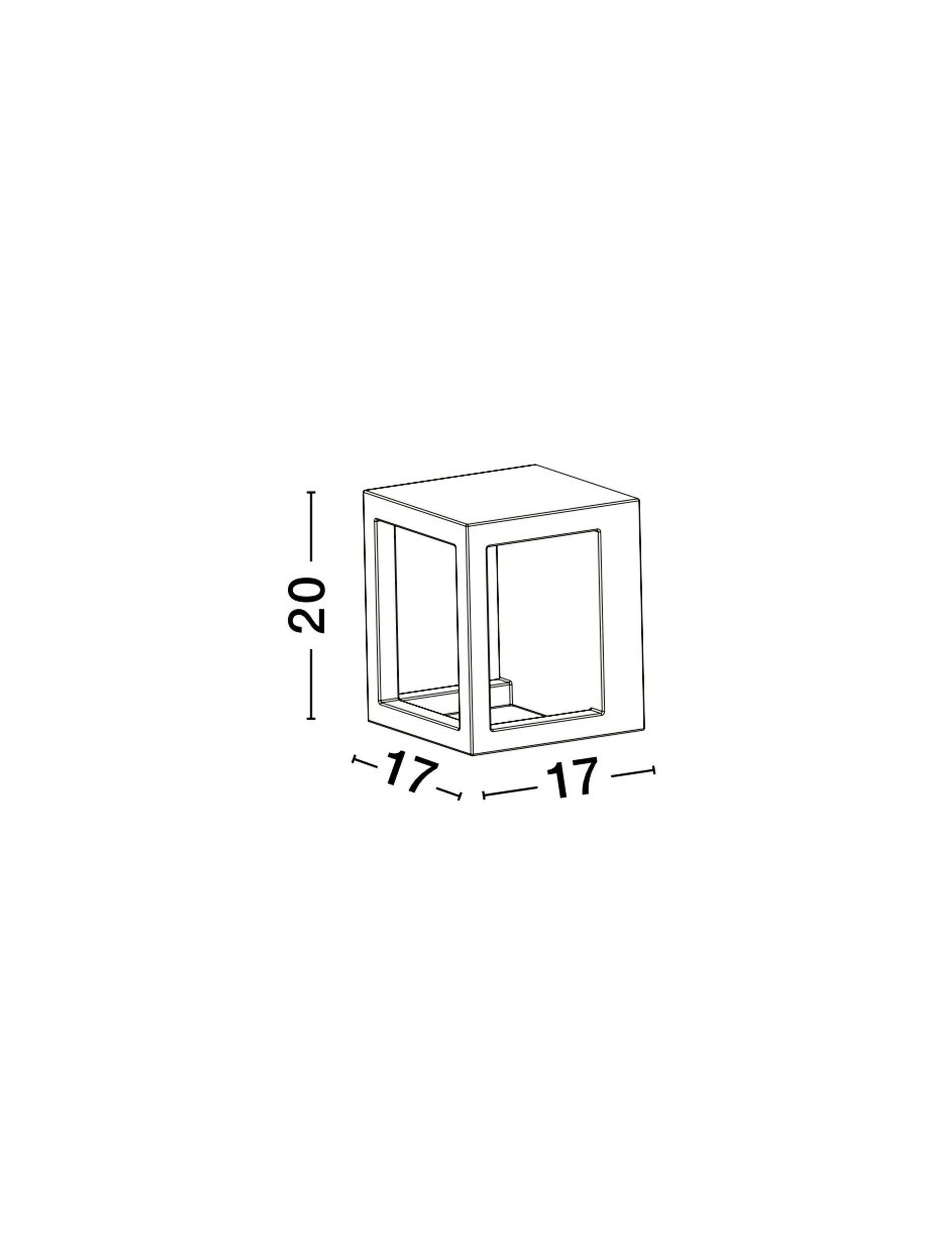 Външна стенна лампа BEV 5W 3000K Сива Бетонно Стъкло IP65 Д17 Ш17 В20см