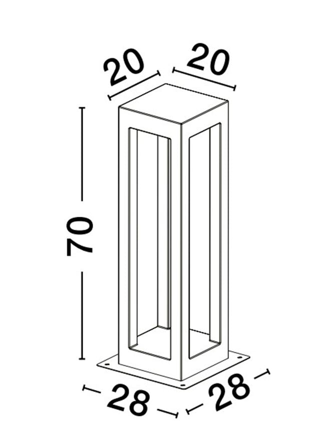 Външен аплик BEV 5W 3000K Сив бетон стъкло IP65 L20 W20 H70см