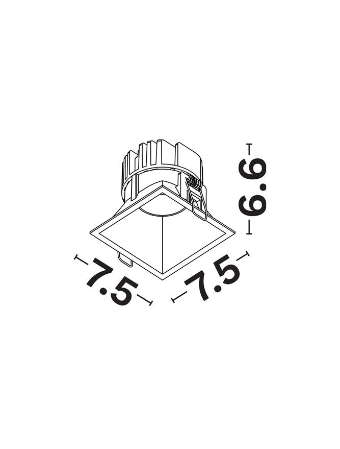 Вградено осветително тяло GERMIN 7W/10W 3000K Текстура черен IP54