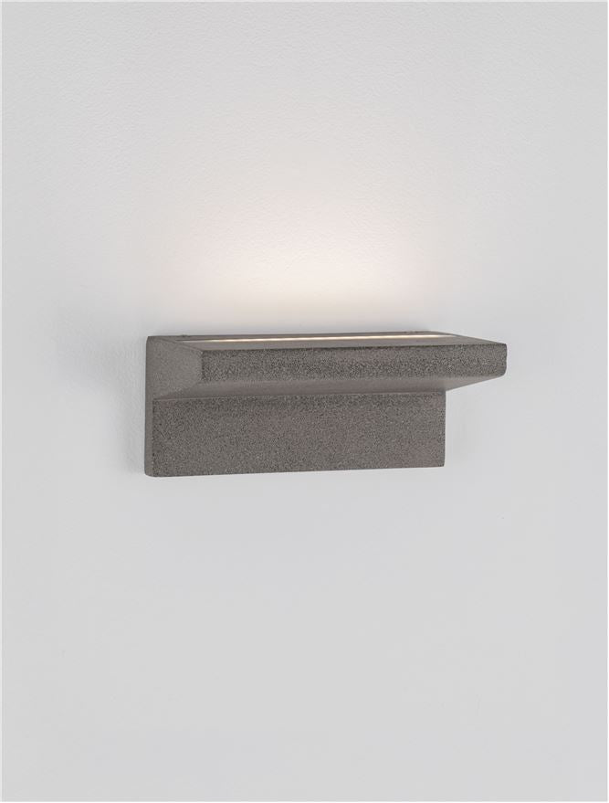 Външен аплик LITA 6W 3000K Черен пясъчен бетон IP65 L20 W12 H9см