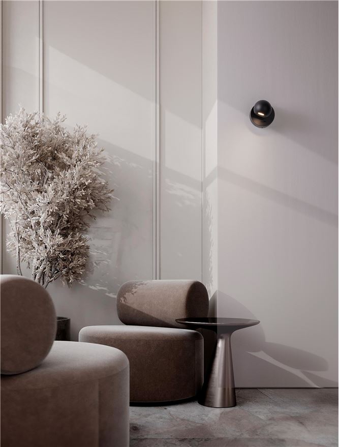 Висящо осветително тяло (пендел) SFERA LED 6W Пясъчно черен алуминий и стомана ⌀9 H11см