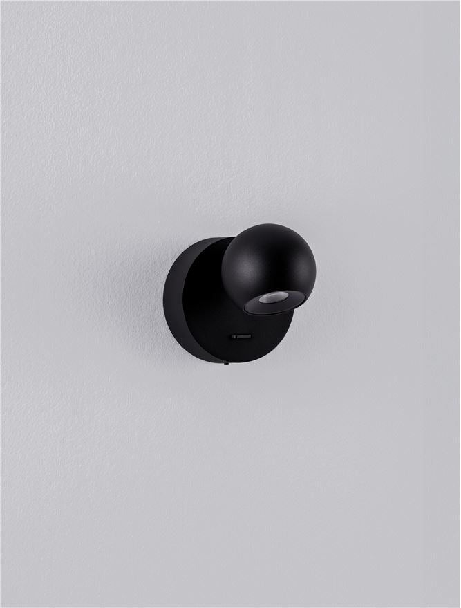 Висящо осветително тяло (пендел) SFERA LED 6W Пясъчно черен алуминий и стомана ⌀9 H11см