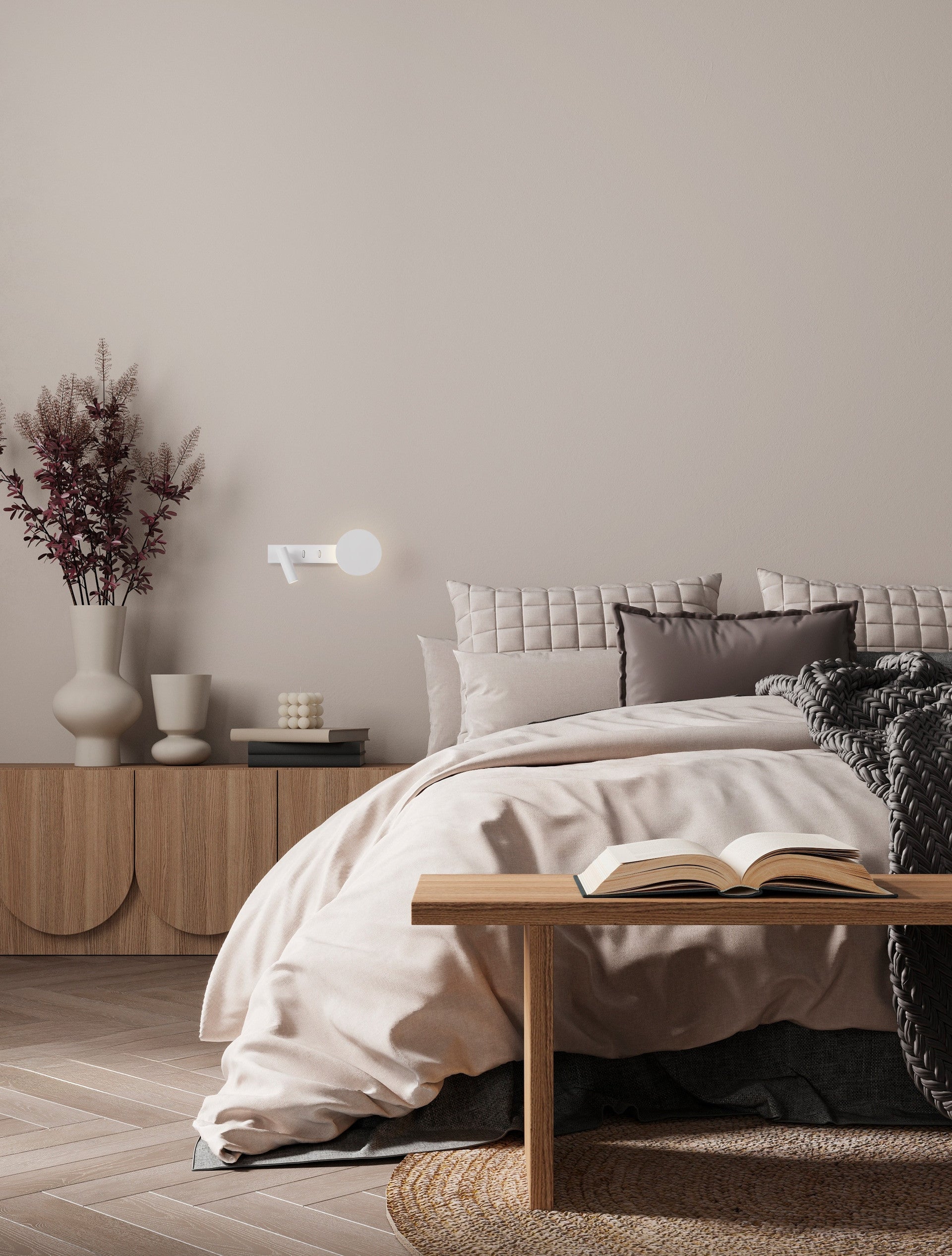 Висящо осветително тяло (пендел) NOIMA 9W LED Пясъчно бял алуминий и стомана L28.5 W8.5 H10см