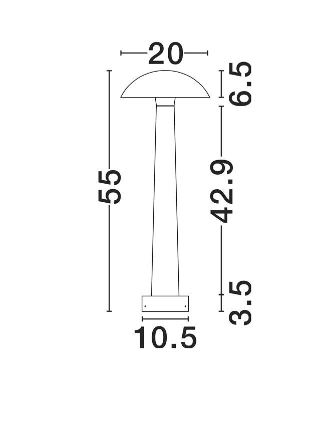Външен аплик TURA 7W 3000K Бял пясъчен бетон IP65 ⬠20 H55см