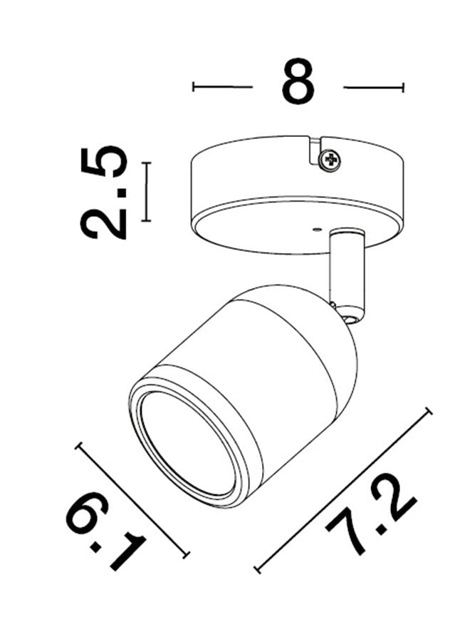 Висящо осветително тяло (пендел) ORSON 1x10W GU10 Пясъчно бял метал IP44