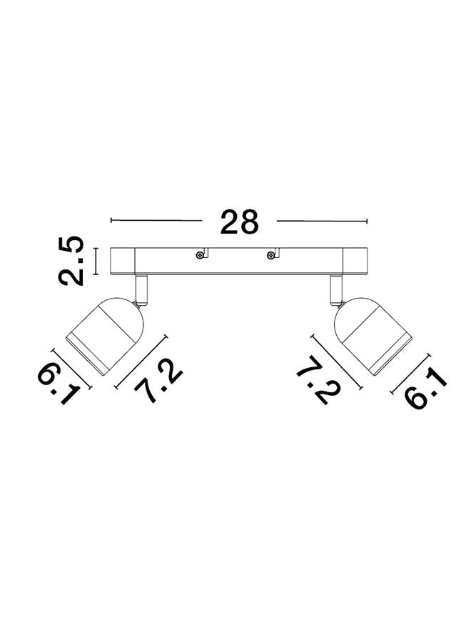 Висящо осветително тяло (пендел) ORSON 2x10W GU10 Пясъчно черен метал IP44