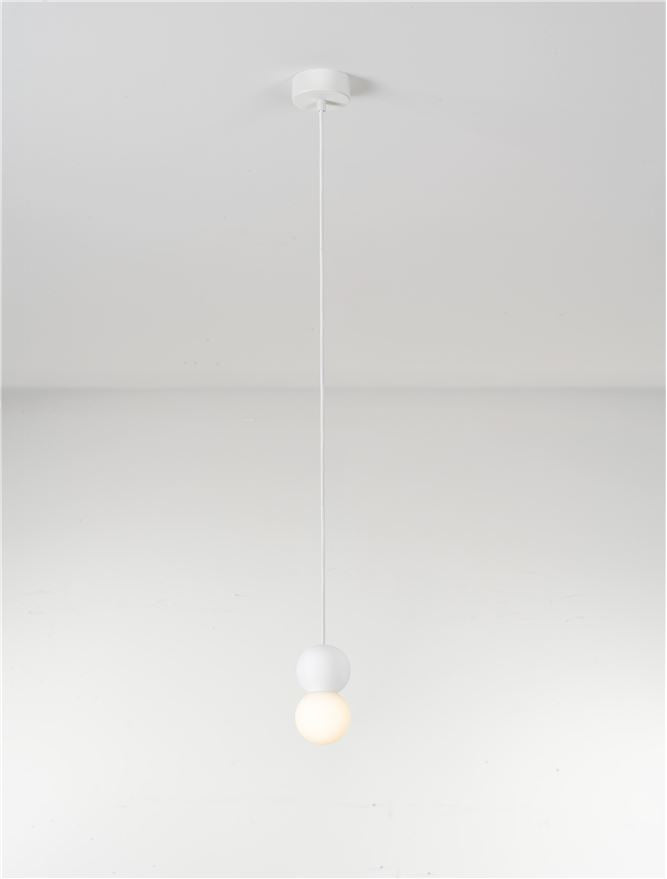 Висящо осветително тяло (пендел) ZERO LED G9 10W Пясъчно бял гипс бял опалов стъклен