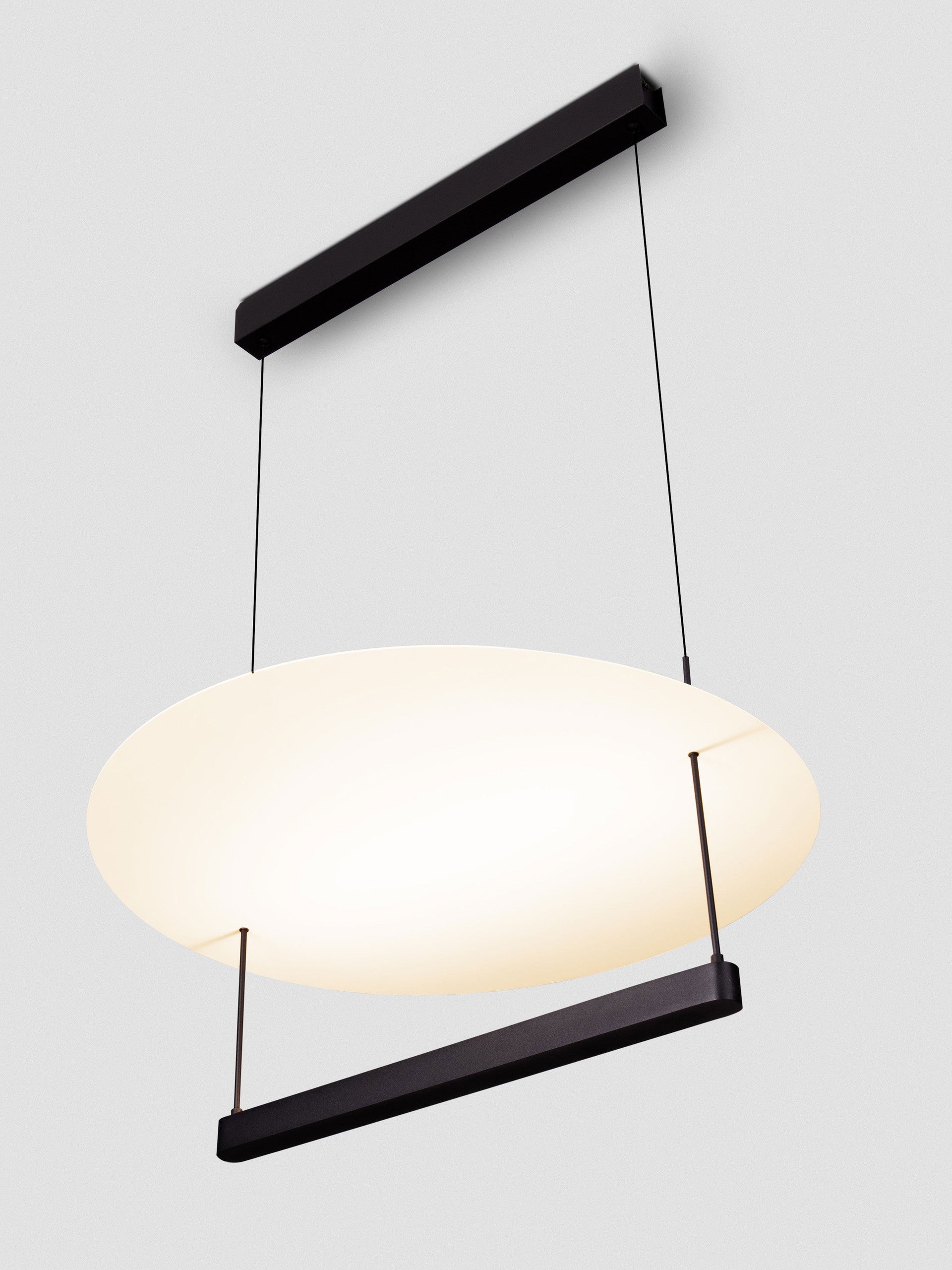 Висящо осветително тяло (пендел) DIONA LED 40W 2700K Пясъчно черен и бял алуминий ⌀60 H160см