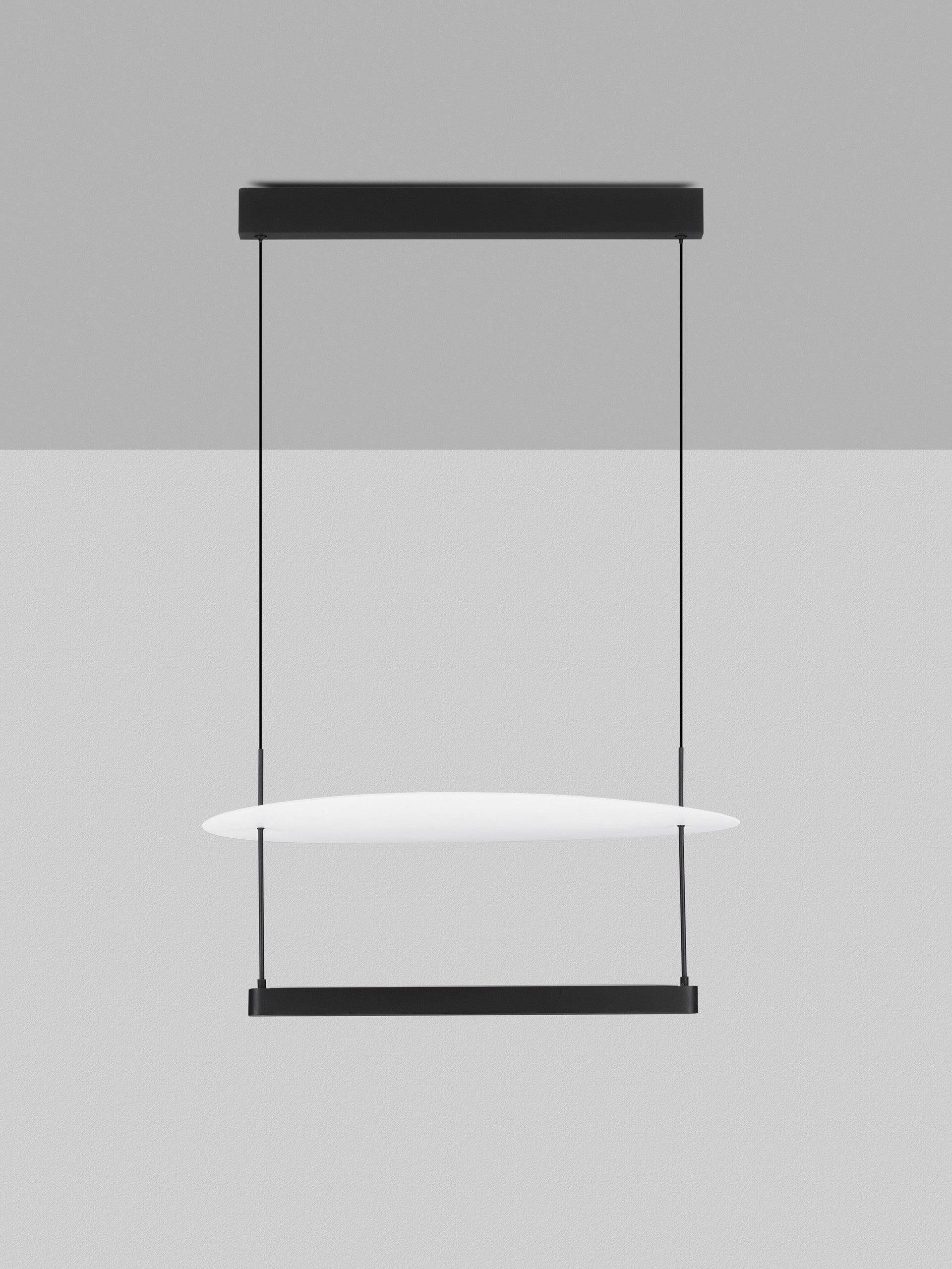 Висящо осветително тяло (пендел) DIONA LED 40W 2700K Пясъчно черен и бял алуминий ⌀60 H160см