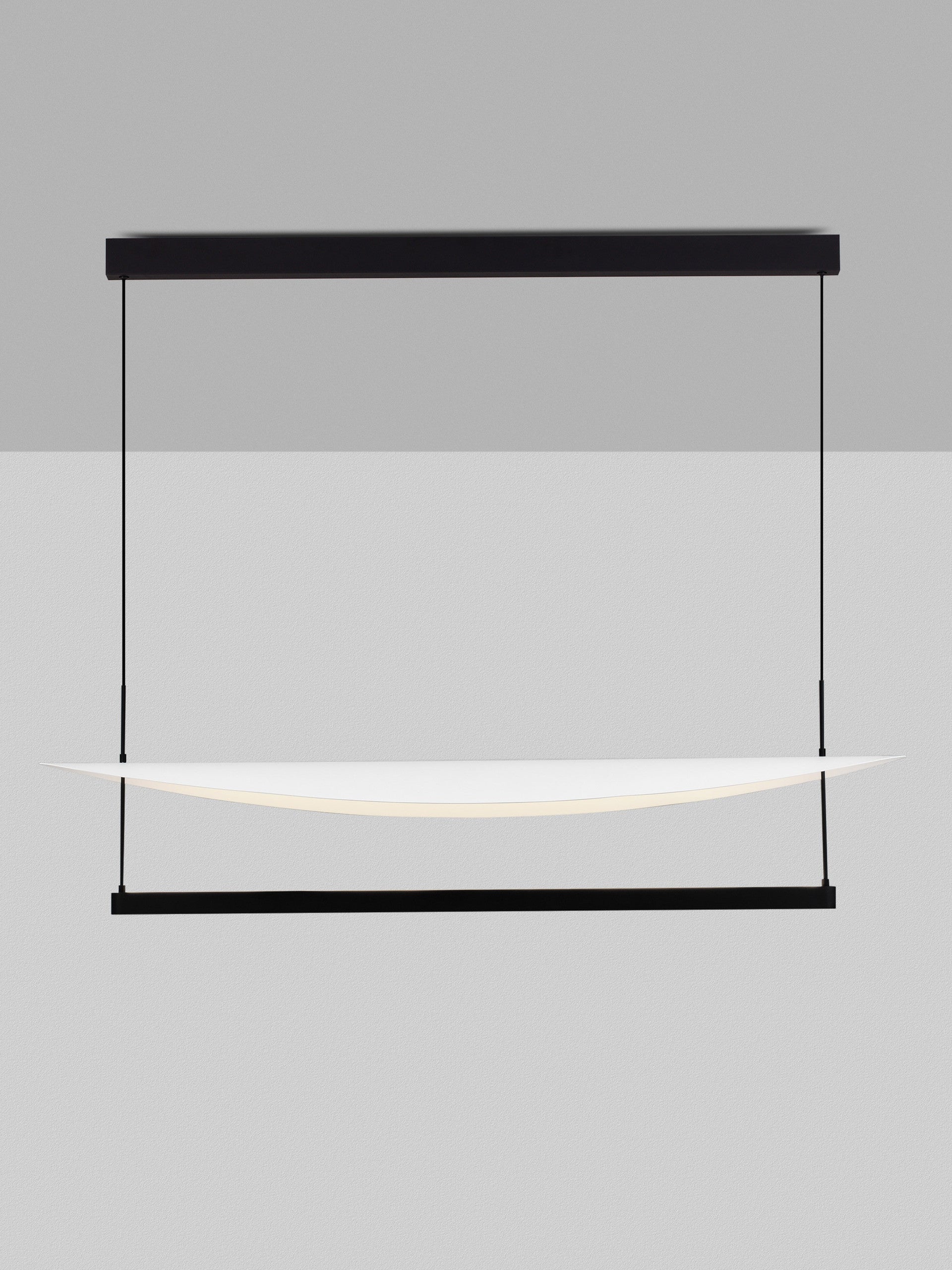 Висяща лампа DIONA LED 81W 2700K Пясъчно черен и бял алуминий L120 W30 H160см