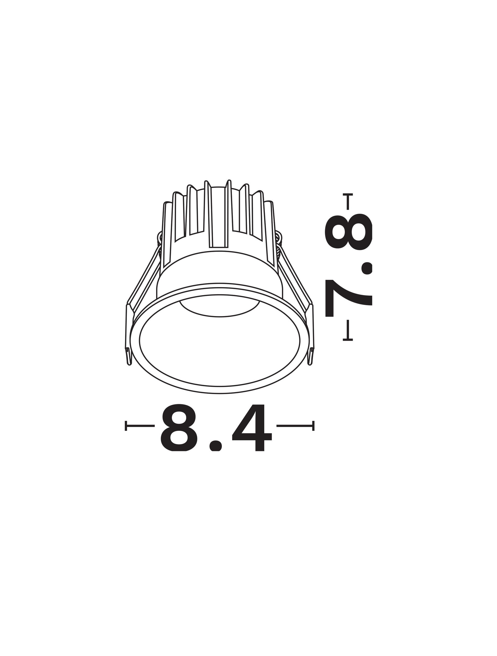 Вградено осветително тяло LUELA 12W 4000K Черен корпус черен алуминий