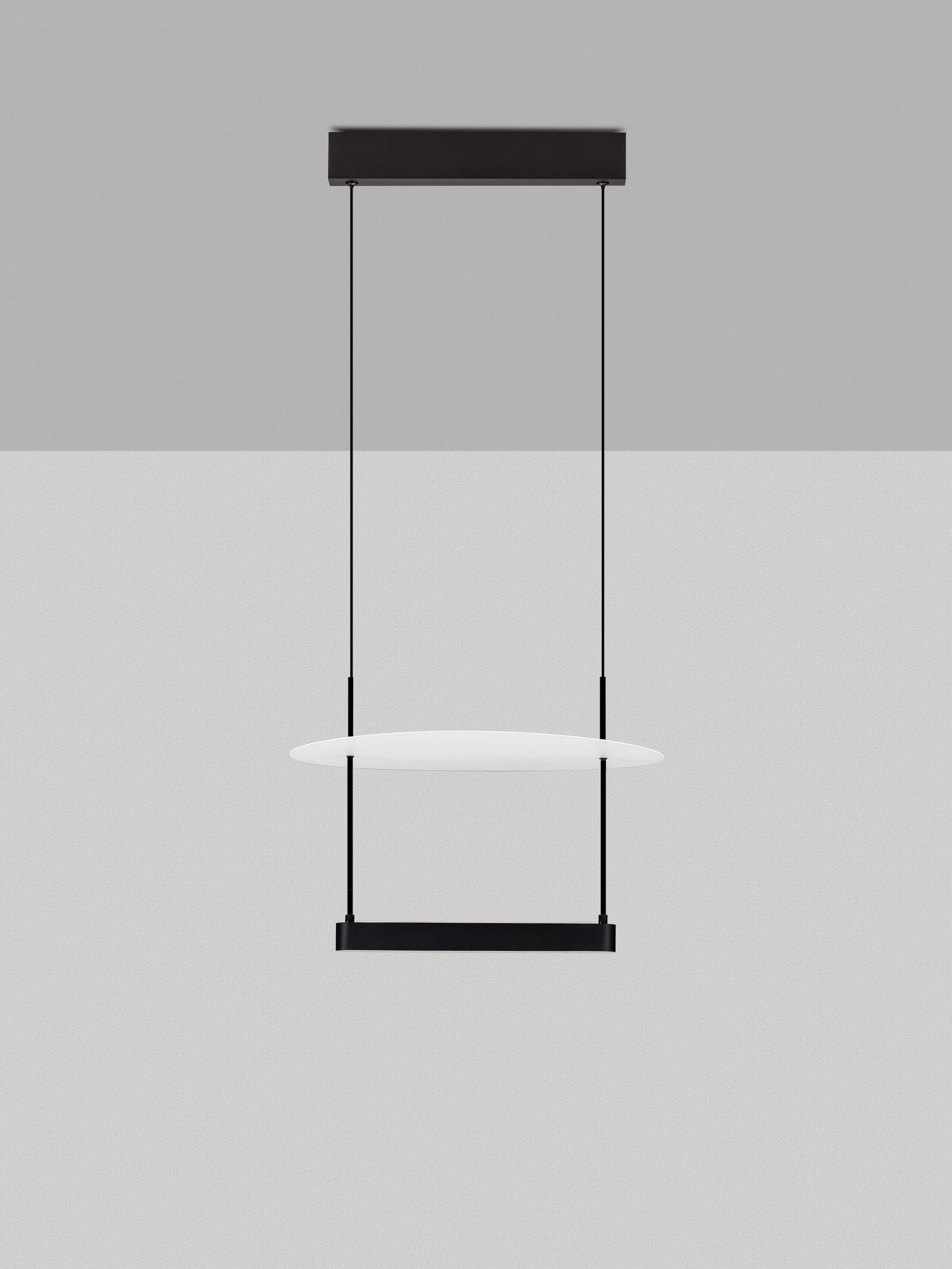 Висящо осветително тяло (пендел) DIONA 29W LED Пясъчно черен и бял алуминий ⌀40 H160см