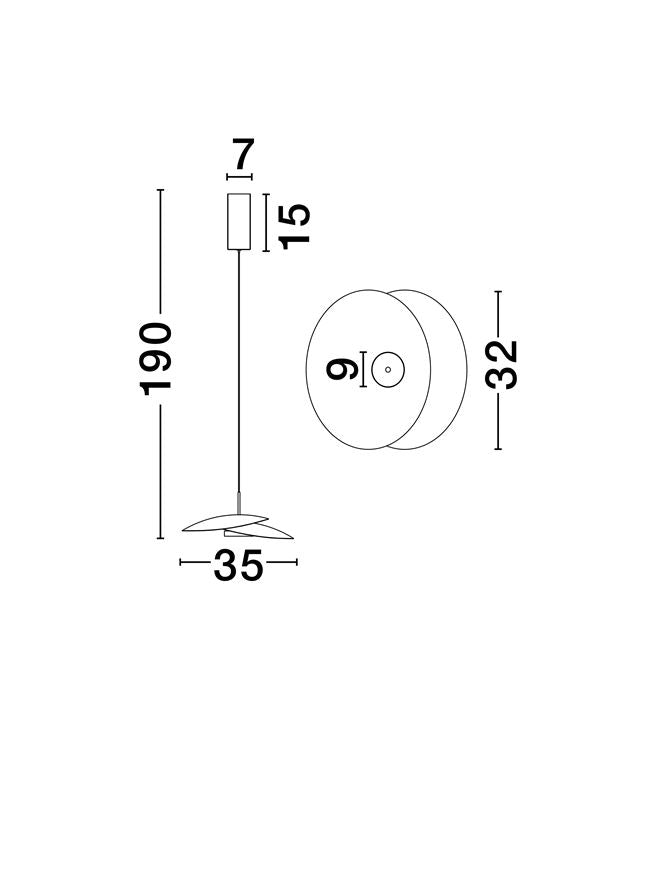 Висящо осветително тяло (пендел) OLEA LED 16W 3000K Пясъчно бял алуминий ⌀35 W32 H190см