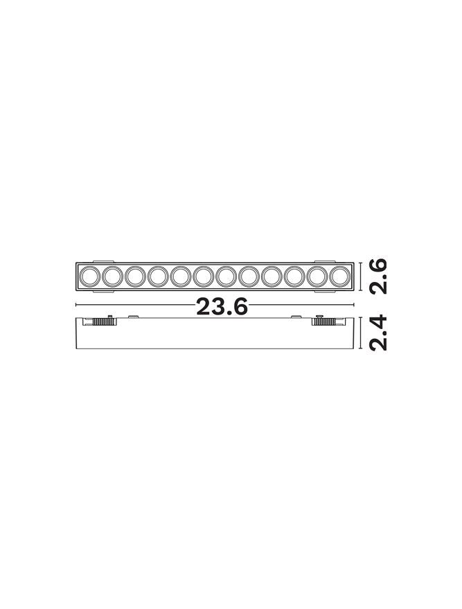 Техническо осветление SHALLOW LED модул 12W CRI90 3000K Матово черен алуминий