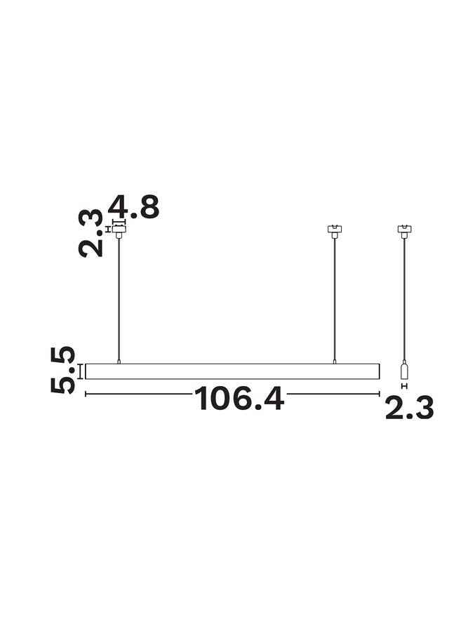 Техническо осветление SHALLOW LED модул 24W CRI90 3000K Матово черен алуминий L106 H120см