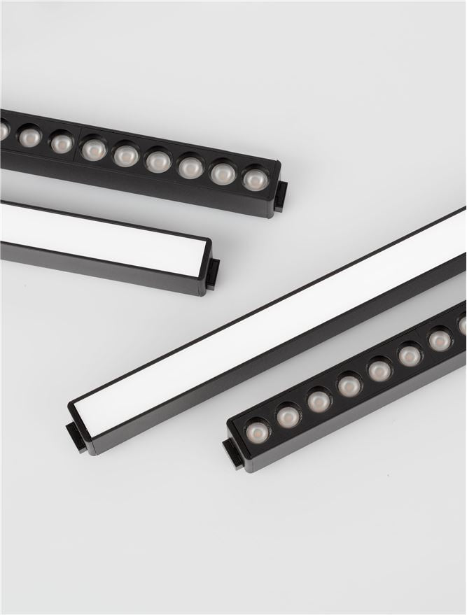 Магнитен спот 48V FLAT LED линеен 20W 3000K Черен леят алуминий L61.5см